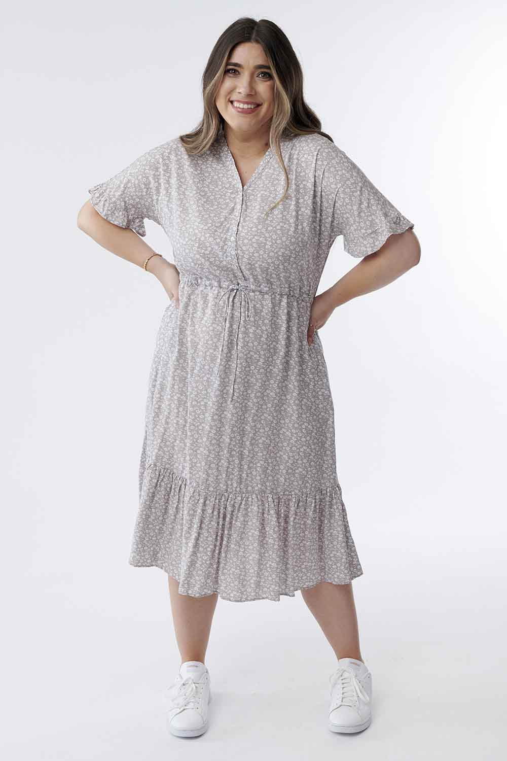 Dolman Sleeve Drawstring Waist Dress Sweet Salt Modest Clothing